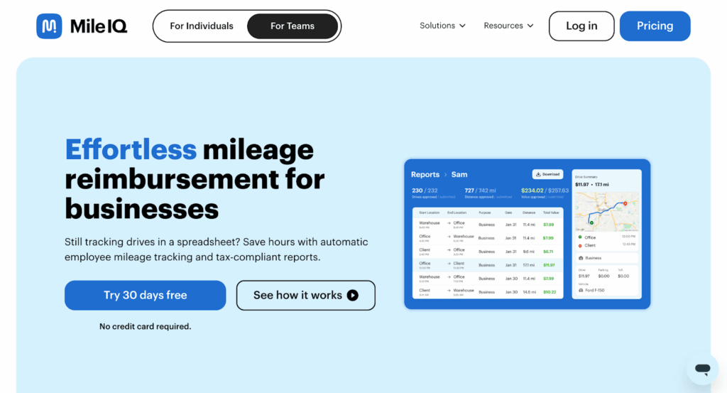 mileiq homepage