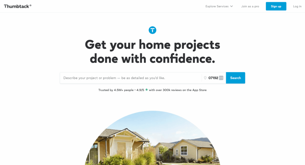 thumbtack homepage