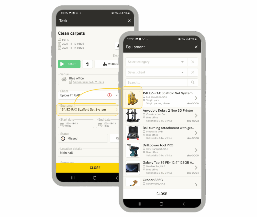 einpix mobile app screenshots