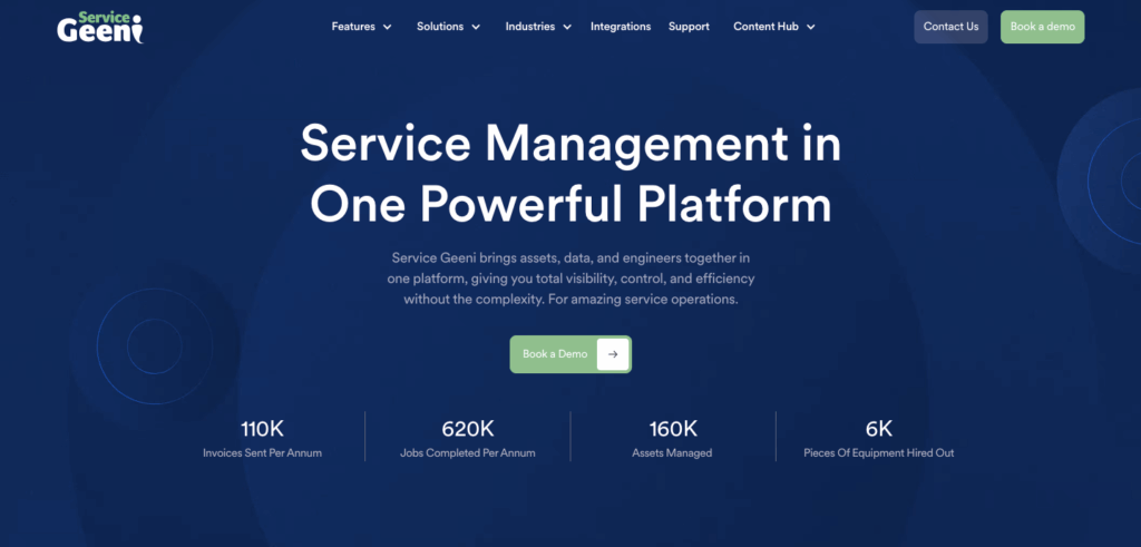 Service Geeni homepage