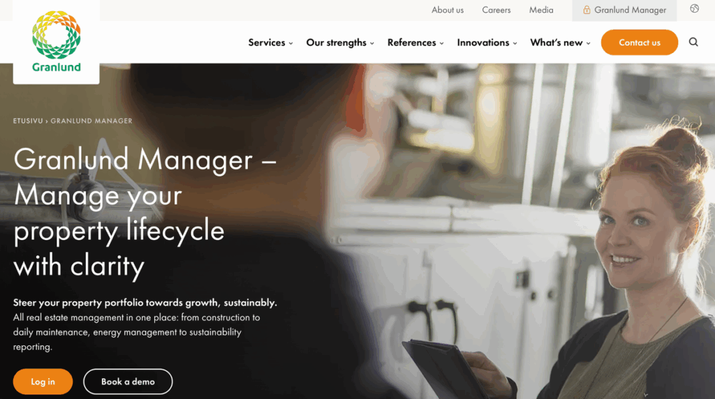 Granlund Manager pastatų ūkio ir techninės priežiūros valdymo platforma